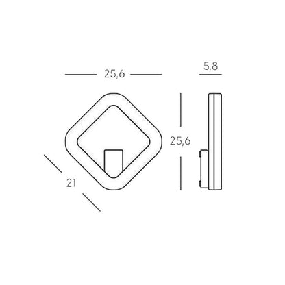 Applique LED 20W 4000K in Alluminio Pressofuso - Luce Diretta con Diffusore in Resina Opalina