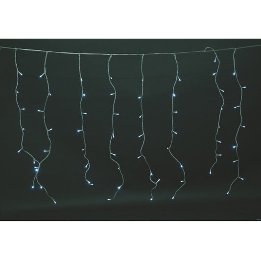 Tenda luminosa colore bianco 288 luci effetto pioggia 8 funzioni per esterno 6 x 1 metro Euronatale