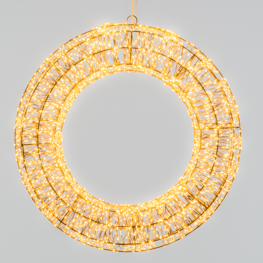 Corona Marrone 3D ø55cm 3000 MicroLED FlashLED Diamond bianco caldo