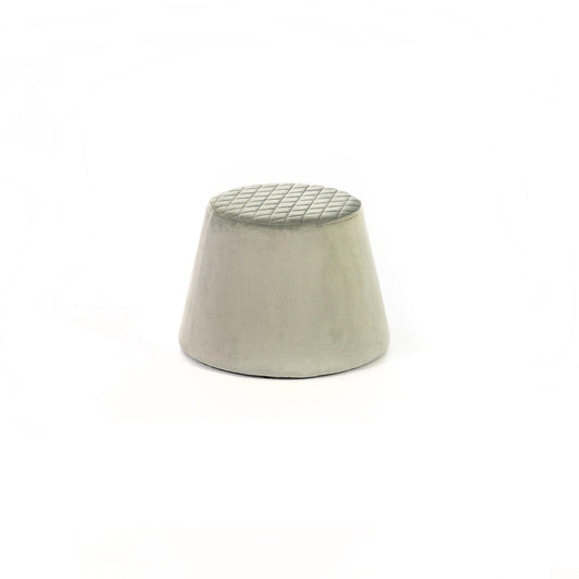 Pouf velluto metallo grigio cm 46,5 x 46,5 x h 33