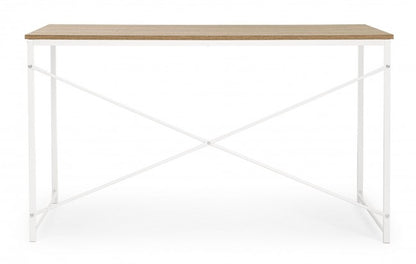 Scrivania  industrial urban bianco struttura in metallo cm 120x60xh.70