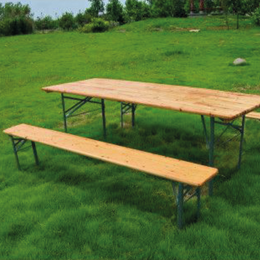 Set Birreria legno con tavolo 220x70cm