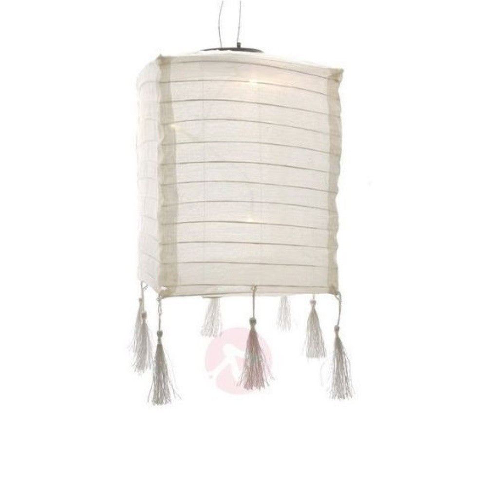 Lanterna solare in lino naturale colore bianco Kaemingk