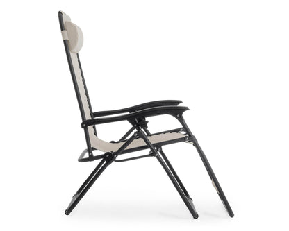 Sedia Sdraio Pieghevole Wayne Grigio Chiaro - 163x65x110 cm