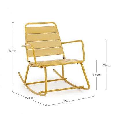 Sedia a Dondolo Giallo Ocra Lillian Bizzotto con Dimensioni 63x90x74h