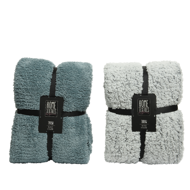 Plaid sherpa colori assortiti 130x170