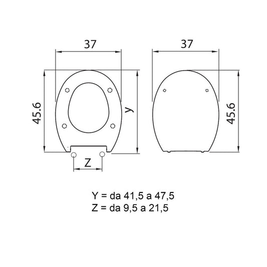Sedile wc copriwater modello AP slow close bianco