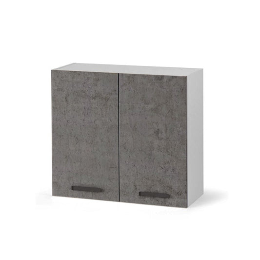 Pensile Scolapiatti Cucina Bianco con 2 Ante Cemento 80x32xH 72