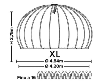 Tenda Igloo Panorama 420/484cm in Alluminio