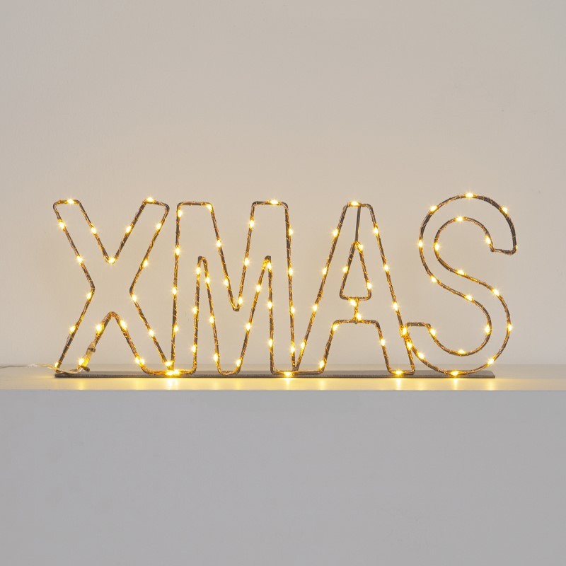 Scritta led XMAS Copper  MicroLED 38cm bianco caldo