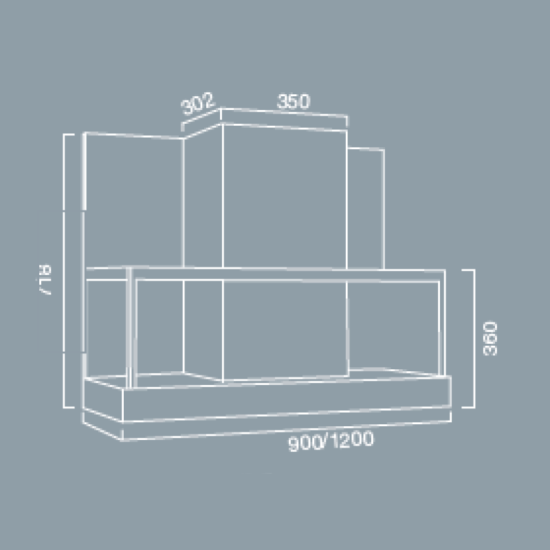 Cappa aspirante ETRA in acciaio inox brunito cm 90