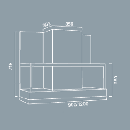 Cappa aspirante ETRA in acciaio inox brunito cm 90