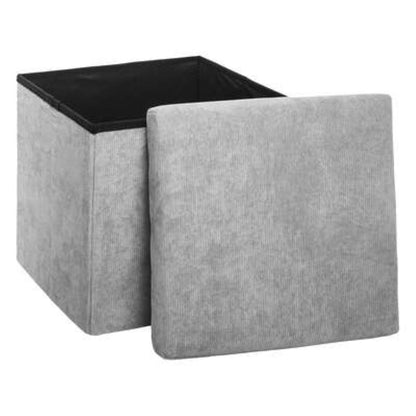 Pouf pieghevole in tessuto grigio L 38 x P 38 x H 38 cm