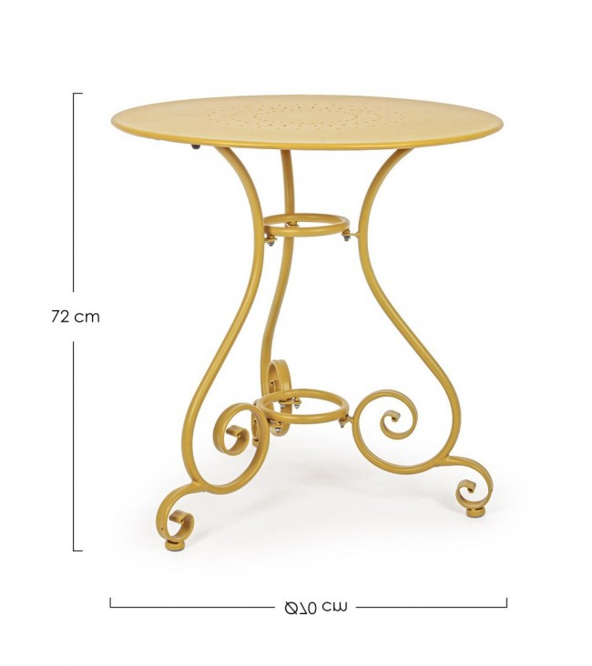 Tavolo Etienne Ocra D70 - Acciaio trattato per esterno