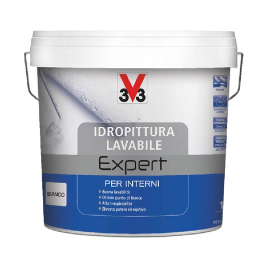 Idropittura Lavabile 4Lt - Color Bianco, Buona Lavabilità, Ottimo Punto Di Bianco, Elevato Potere Riempitivo E Alta Traspirabilità