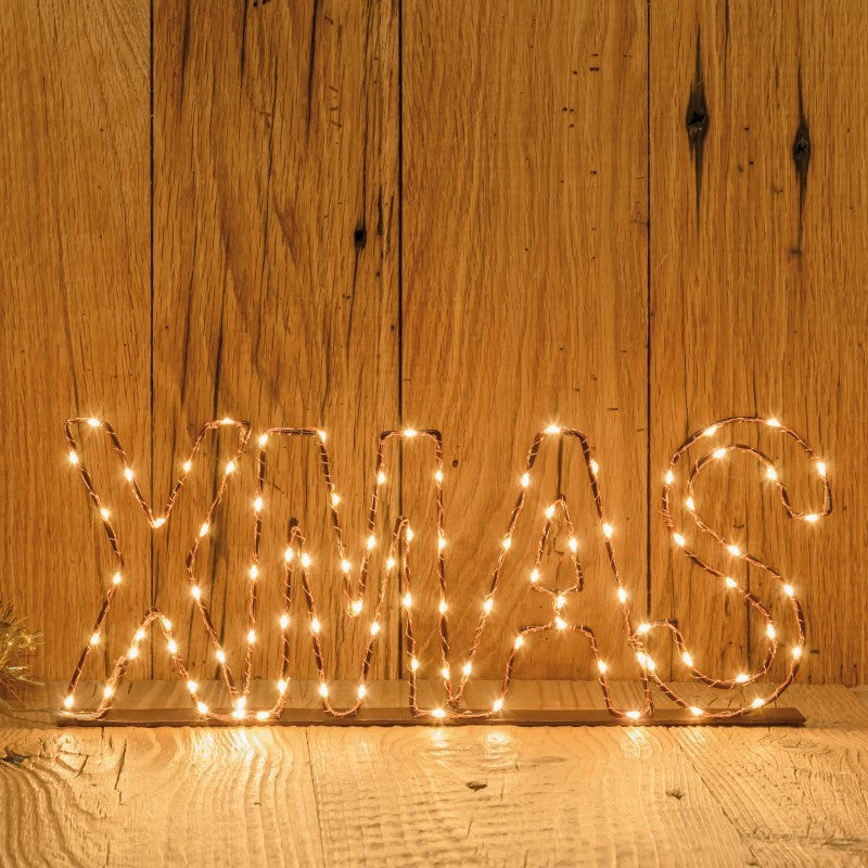 Scritta led XMAS Copper  MicroLED 38cm bianco caldo