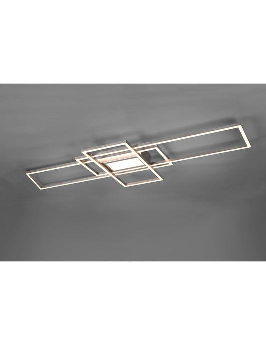 Plafoniera Irvine 3 Rettangoli Led 60w Nichel L105 cm Dimmerabile Trio Lighting