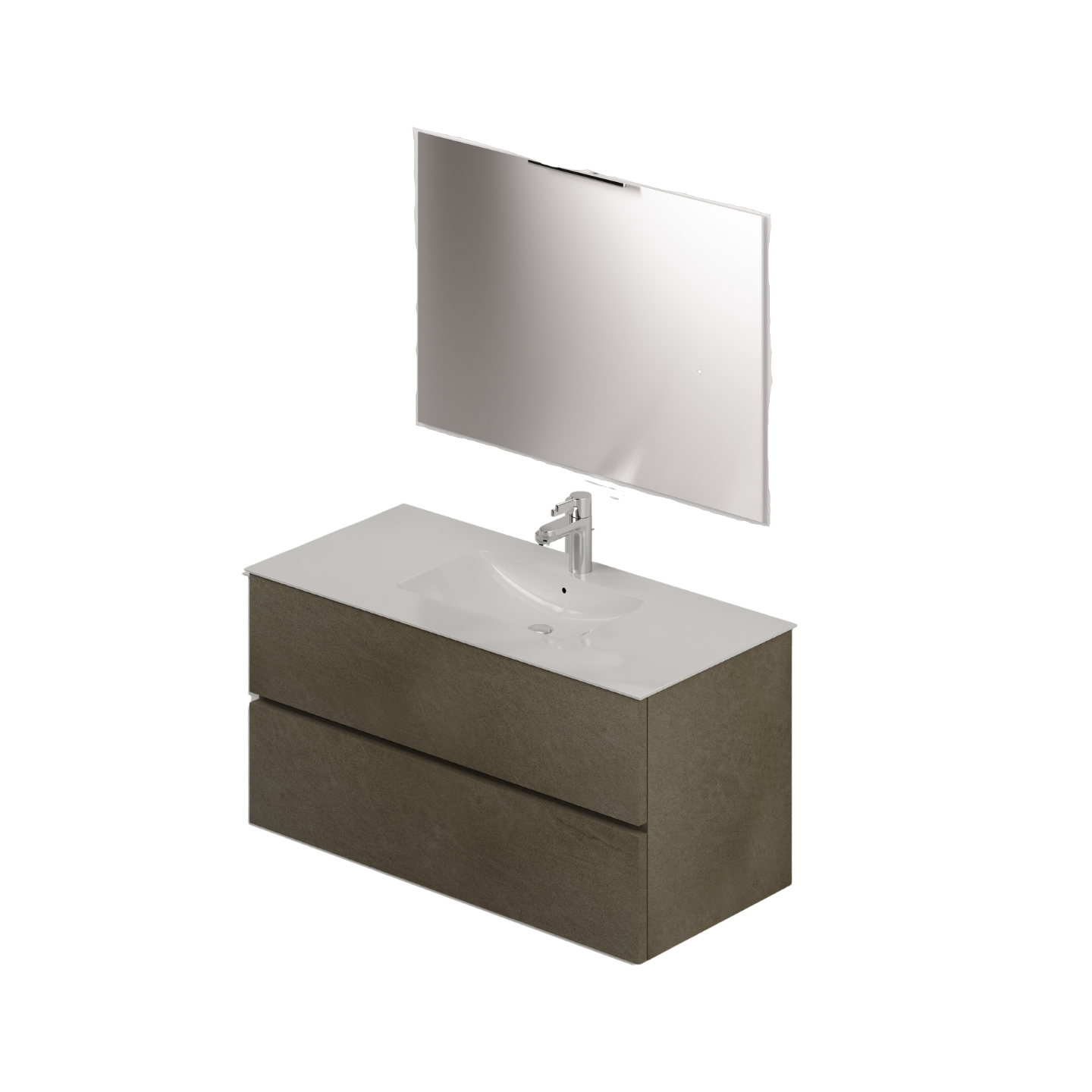 Composizione bagno da 100 colore Argilla H54x101x46cm