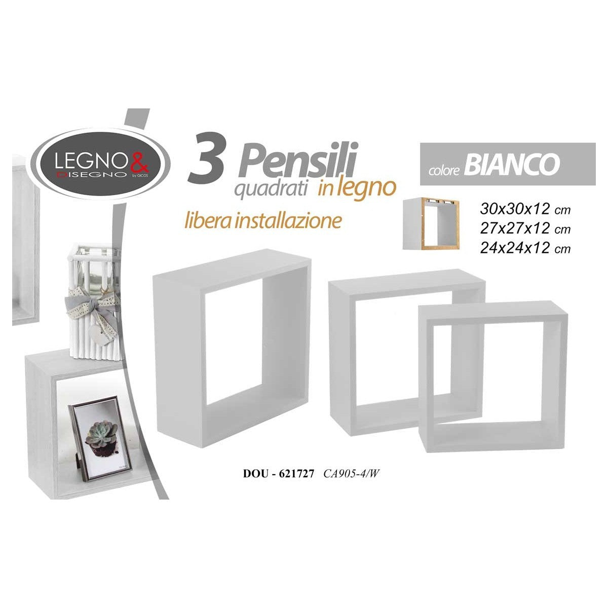 Set 3 moduli rovere 30/27/24 cm