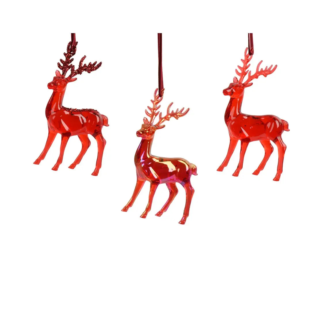 Decorazione natalizia renna in resina rossa H14,5 cm - 1 pezzo