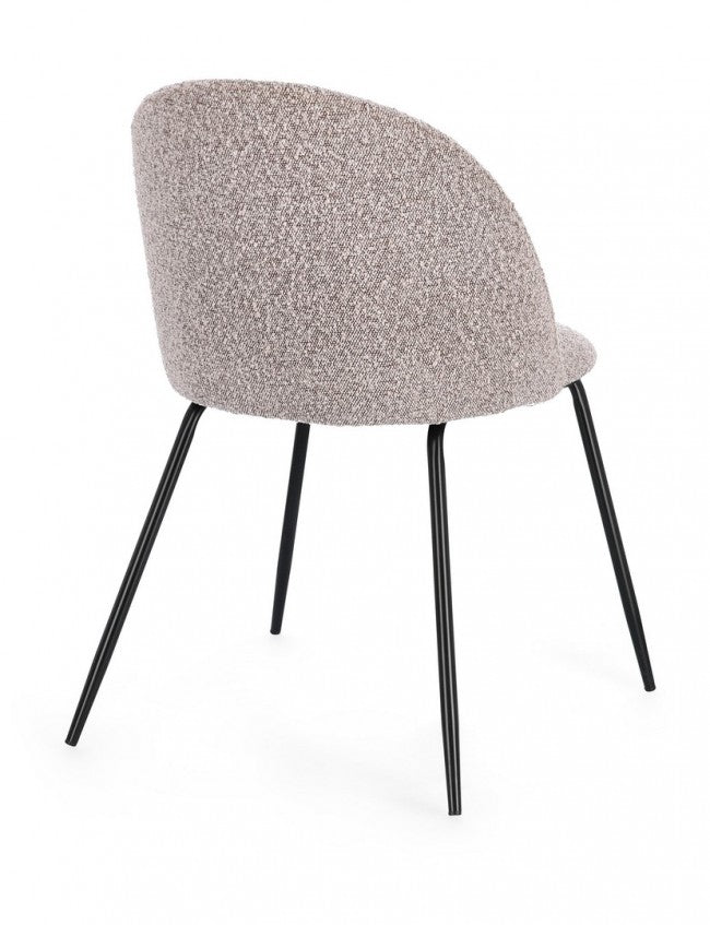 4x Sedia nera/visone 49x55x77h 46h1 in bouclé