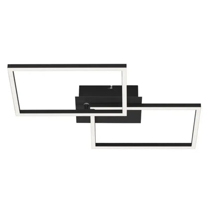 Applique/plafoniera LED Frame 2×15W 1650 lm CCT 50×39 cm nera dimmerabile con telecomando