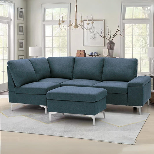 Divano angolare sinistro grigio 218x172x87