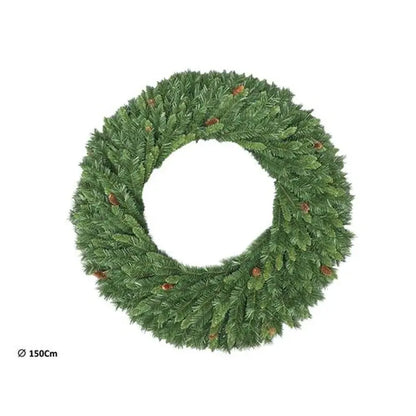 Corona natalizia verde con pigne Ø150 cm