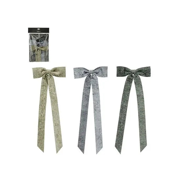Set 3 fiocchi natalizi verde scuro. blu e verde 18.5 × H48 cm
