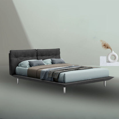 Letto matrimoniale grigio scuro 190x12x82