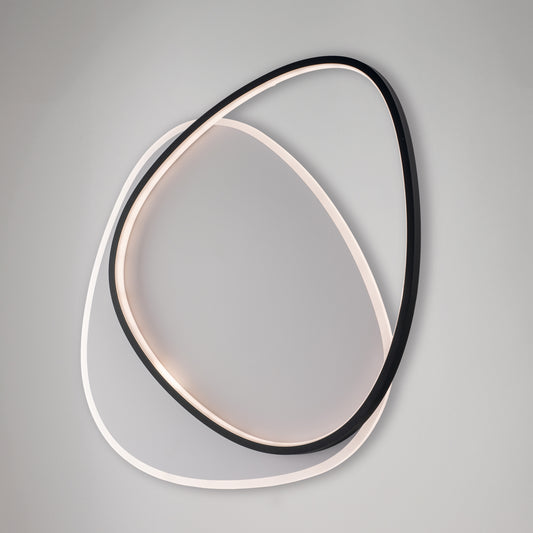 Plafoniera bicolore con LED CCT e telecomando, H.5 x L.55x46 cm