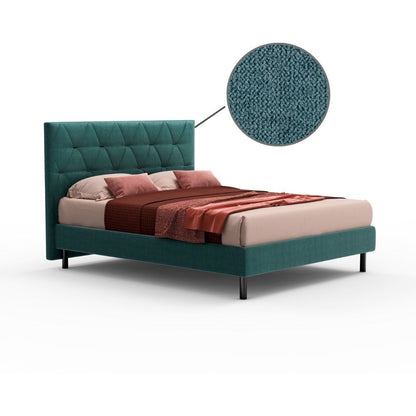 Letto matrimoniale contenitore turchese 177x8x117 cm