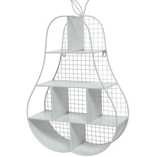 Libreria decorativa in metallo a forma di pera bianca 40 × 15 × H65 cm