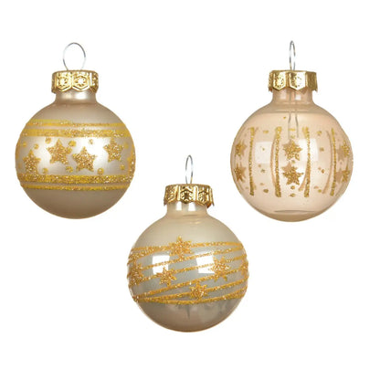 Box 9 palline di Natale in vetro perla lucide e opache Ø3 cm