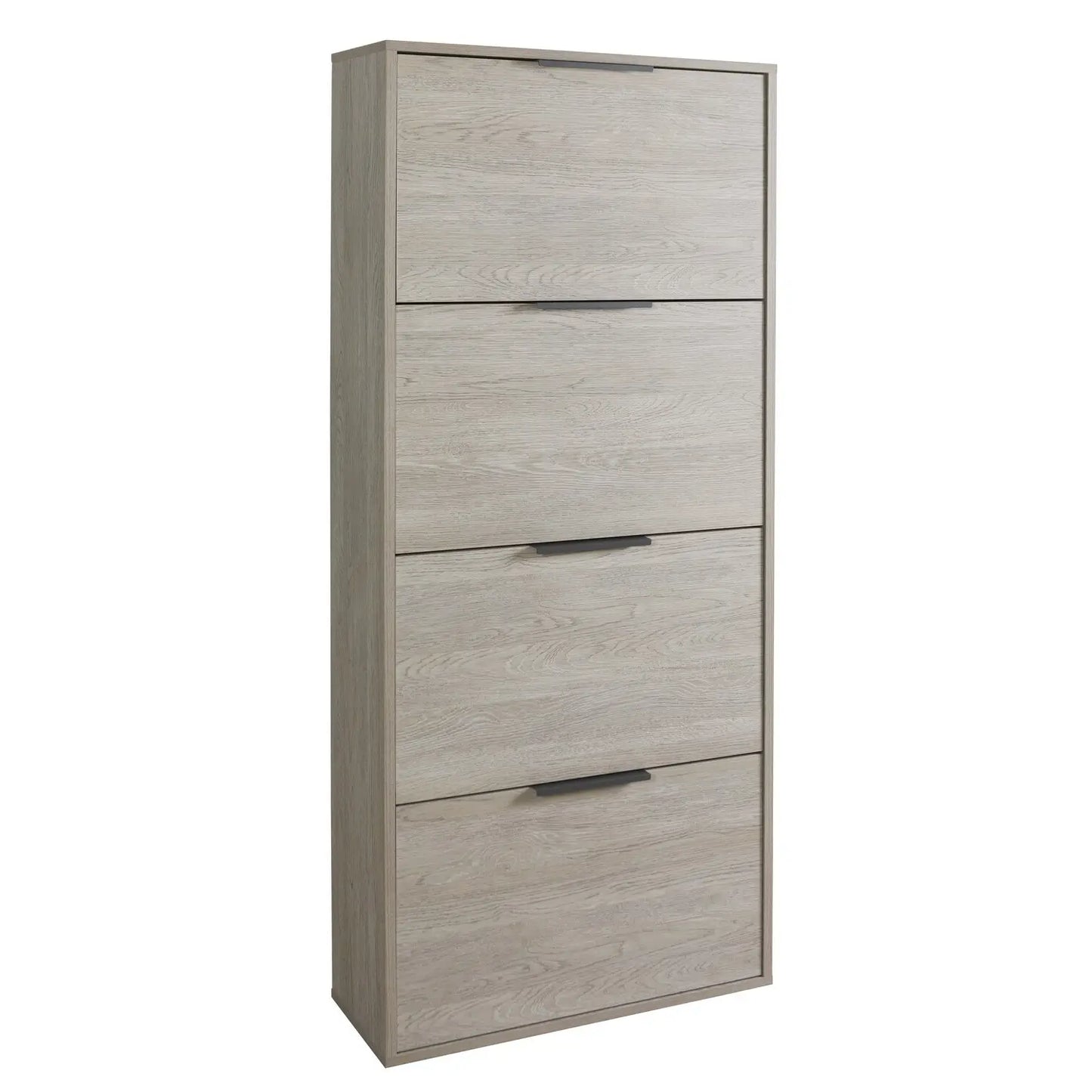 Scarpiera 4 ribalte rovere gessato  cm 65x25x147 h