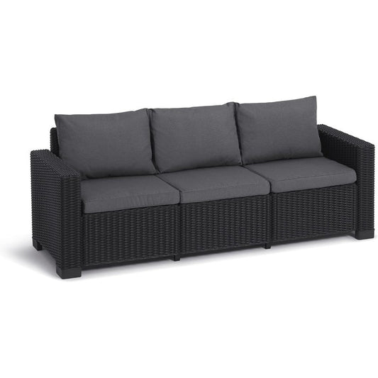 Divano Keter California 3 posti grafite cm 198x68x71,5 h