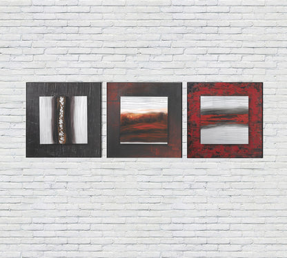 Olio su tela multicolor e telaio in legno 80x80 cm - M2