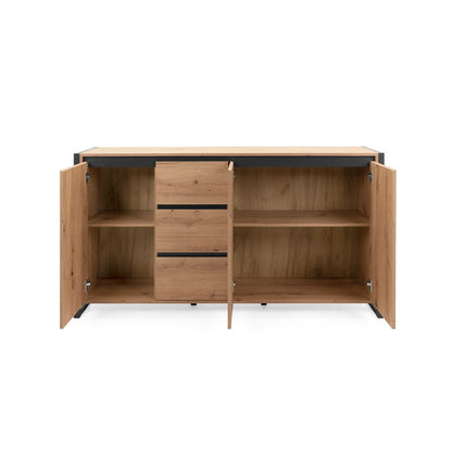 Credenza madia moderna quercia con cassetti stile urban cm 160 x40 x 88 h EFFEZ