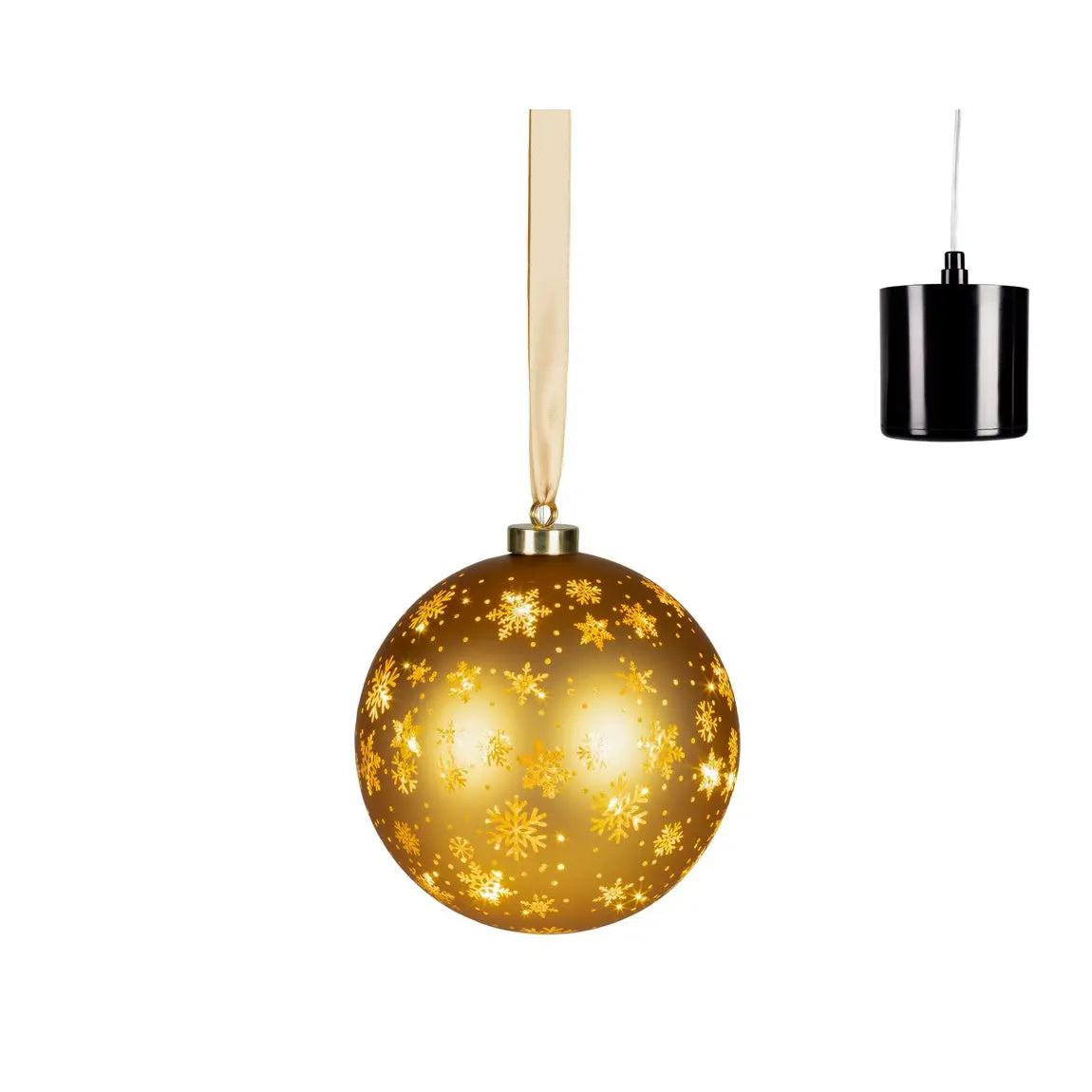 Sfera natalizia oro con LED Ø19 cm