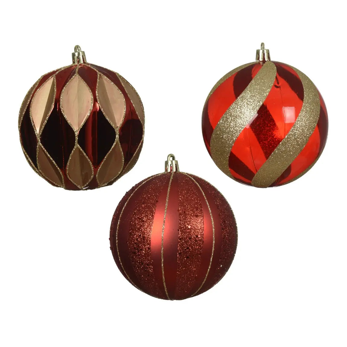 Sfera natalizia infrangibile con glitter Ø10 cm – 1 pezzo assortito