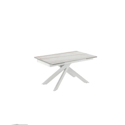 Tavolo Ares allungabile cm 140-200 x 80x76hceramica  effetto marmo bianco