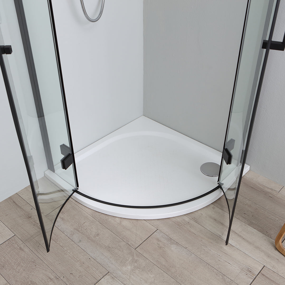 Box doccia semicircolare 90x90 apertura battente nero