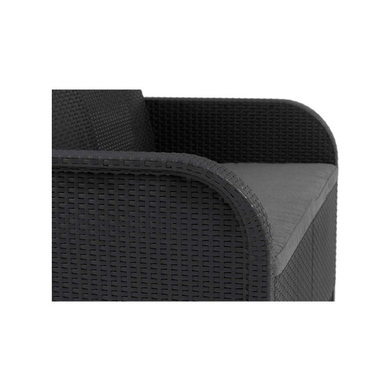 Keter set salotto da giardino Rosalie in resina con tavolino antracite