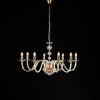 Lampadario oro con vetro, 8 luci – Cristallo cilindrico, Ø96 H.56-116