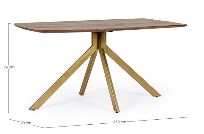 Vintage style wooden table for 6 people 150x90