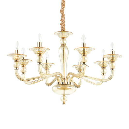 Lampada a sospensione ambra D 850 x H min 800 - max 1700 mm