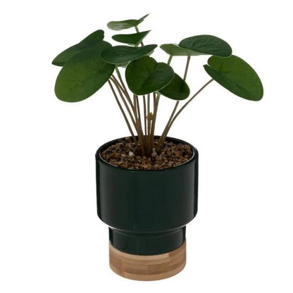Pianta artificiale con vaso verde h26