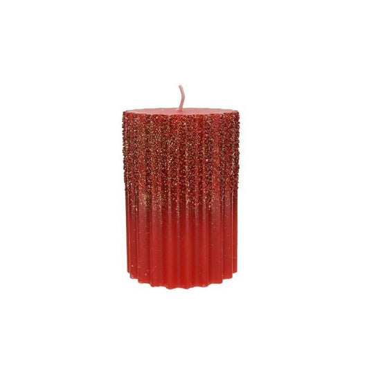 Candela decorativa rossa Ø7 × H10 cm