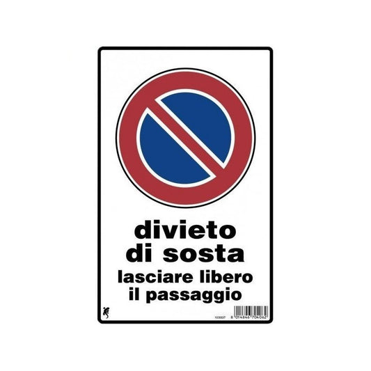 Cartello in plastica "divieto di sosta" 30 x 20 cm
