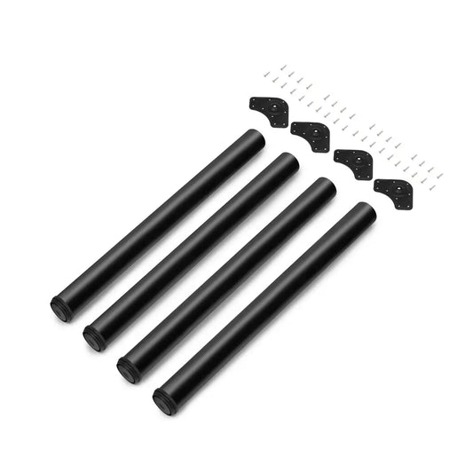 Set di 4 gambe per tavolo D60 mm, H710 mm, Acciaio, Verniciato nero